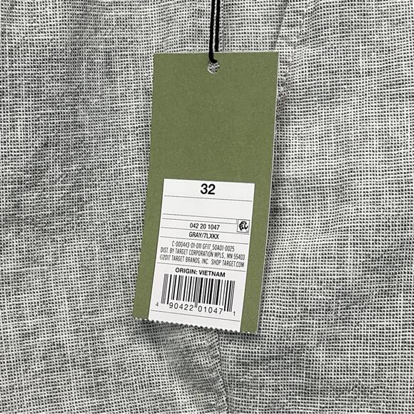 Goodfellow & Co Linden Flat Front Shorts Men’s Sz 32 Gray Athleisure Linen Blend - Picture 3 of 8